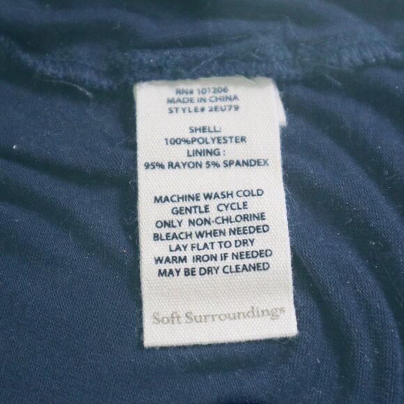 Soft Surroundings Size S Adler Asymmetrical Tunic Satin Mesh Navy Blue - Picture 10 of 10